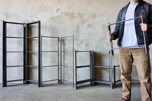 Iron Modernist Book/Record Shelving Brackets