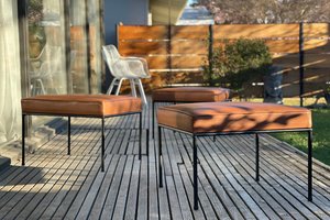 Iron & Leather Stools/Ottomans