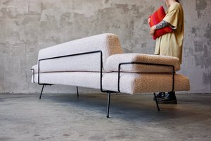 Iron Framed Sofa After Adrian Pearsall