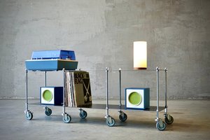 Three standard tables, two sets of casters.