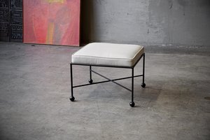 Iron & Fabric 'French' Stools/Ottomans