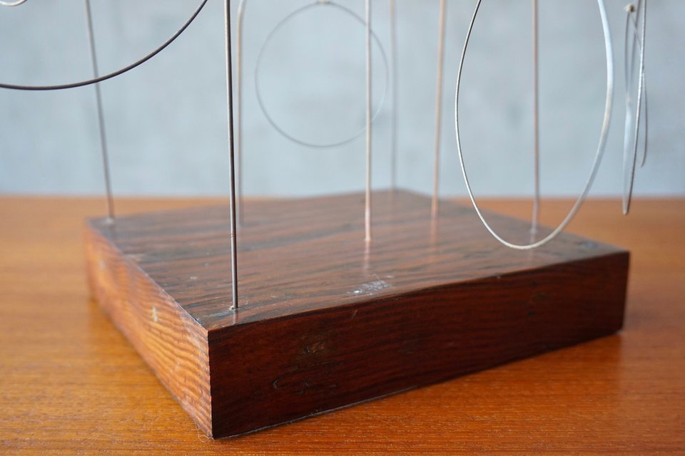 Vintage Wire & Redwood Sculpture