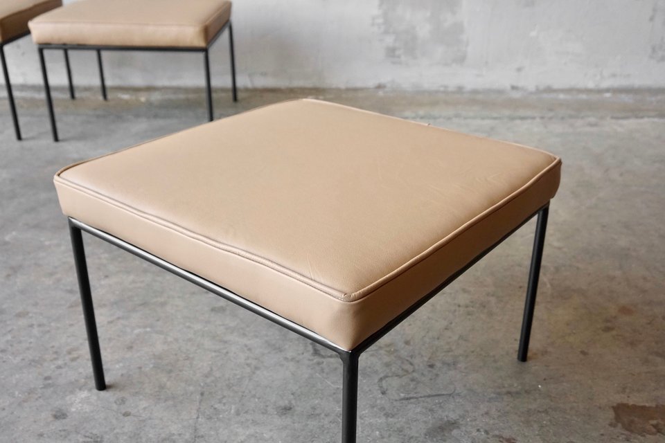 Iron & Leather Stools/Ottomans