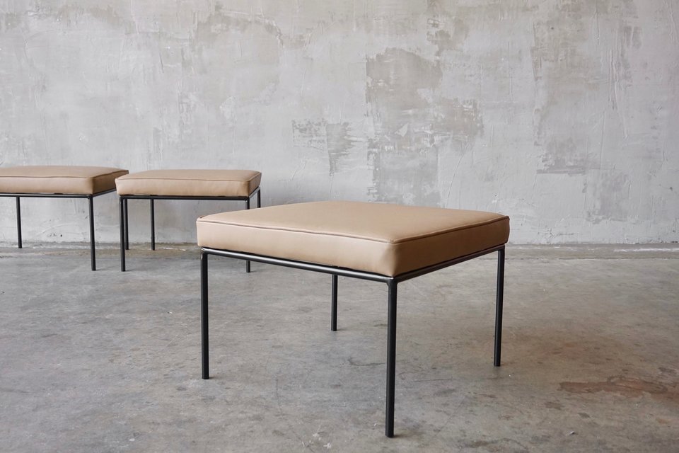 Iron & Leather Stools/Ottomans