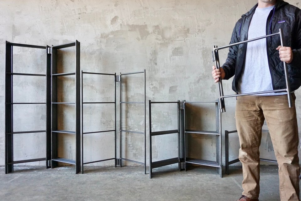 Iron Modernist Book/Record Shelving Brackets