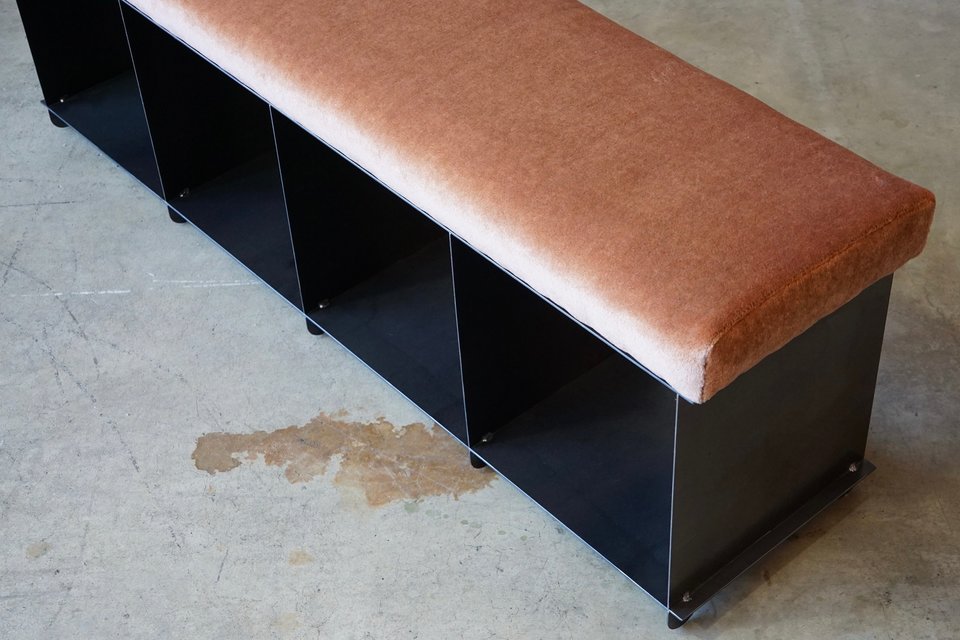 Architectural Steel & Mohair Benches