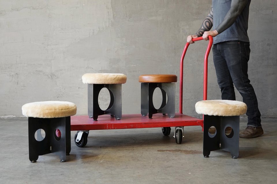 Intersect Steel Swivel Stools