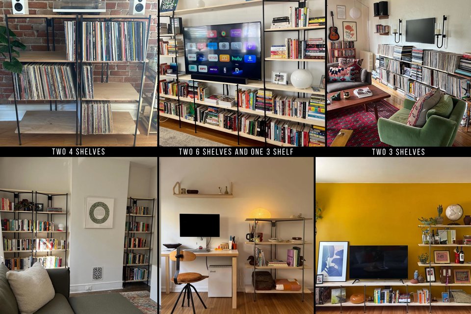 Iron Modernist Book/Record Shelving Brackets